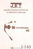 Jet-JET CC-GHB1340, 5C Collet Closer Assembly Instruction and Parts List Manual 1995-CC-GHB1340-01